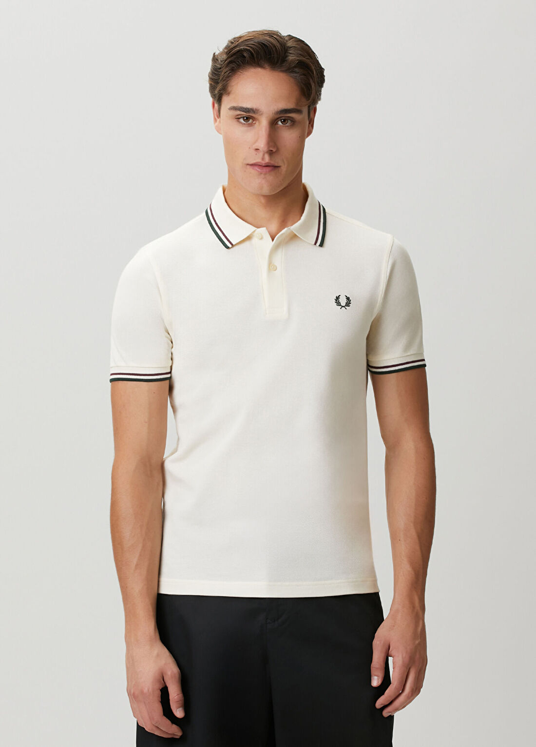 Fred Perry Twin Tipped Beyaz Polo Yaka T-shirt