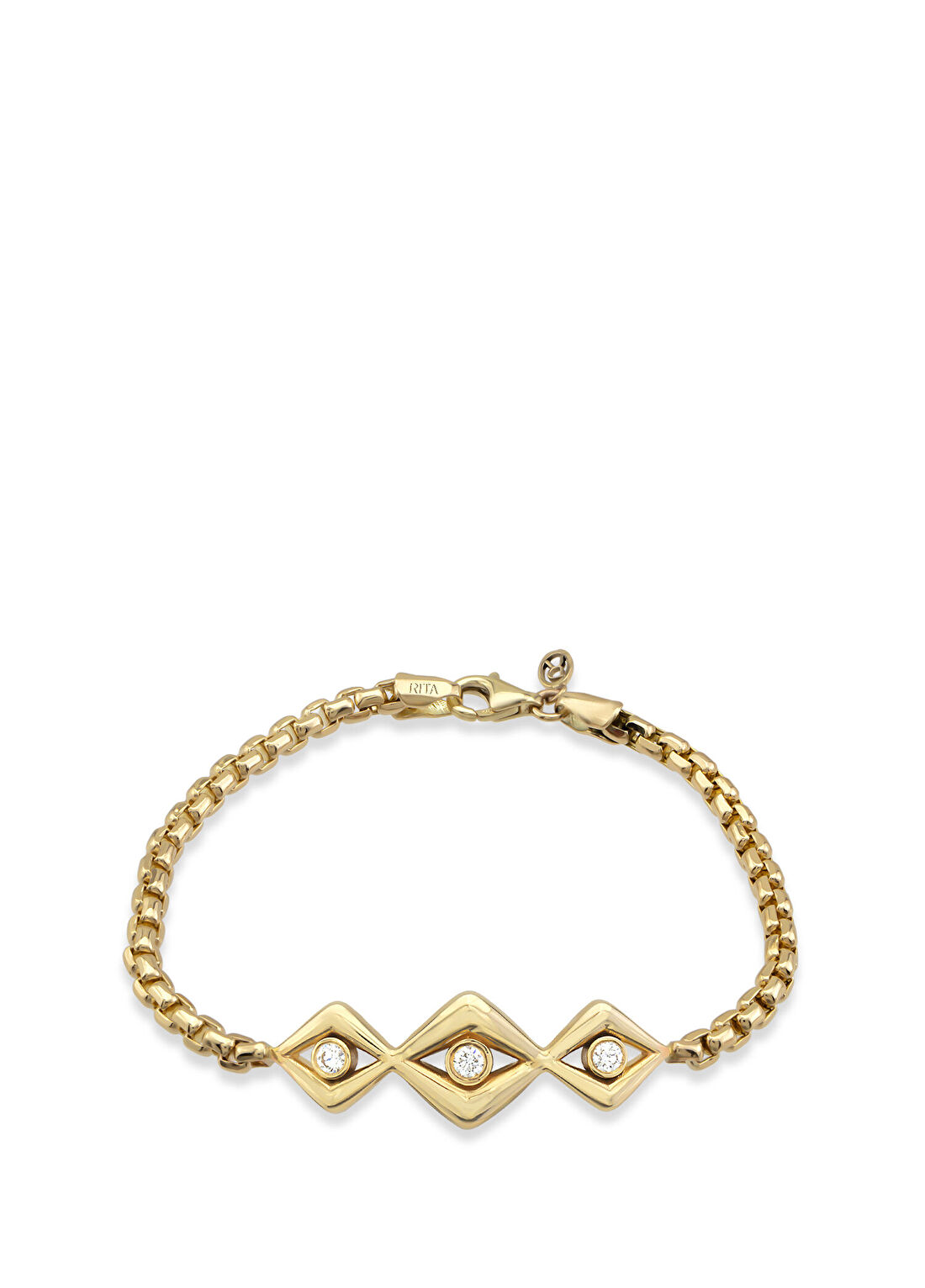 Rita Fine Jewelry Trio Quad Pırlantalı Kadın Altın Bileklik