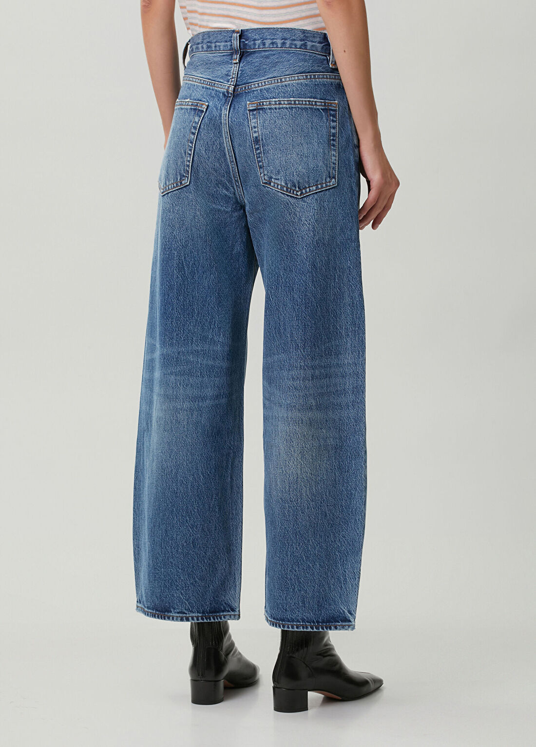Frame Denim The Bow Crop Mavi Jean Pantolon görsel 4
