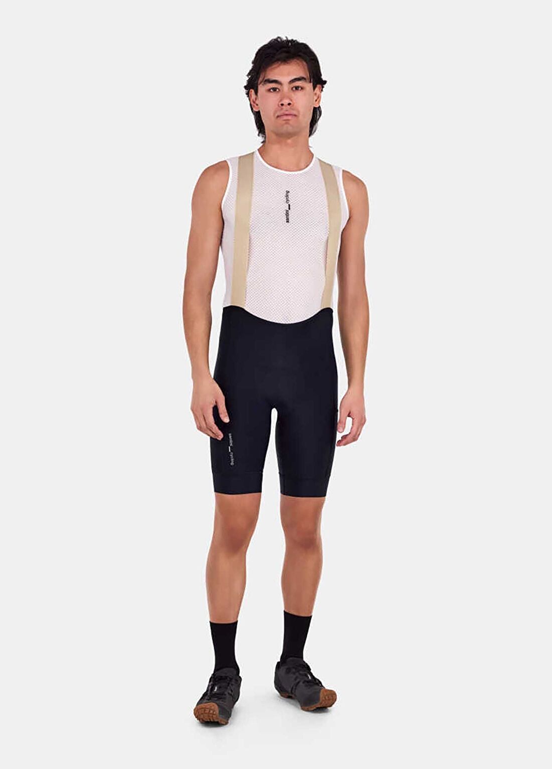 Santini Cargo Siyah Askılı Kısa Unisex Bisiklet Taytı görsel 2