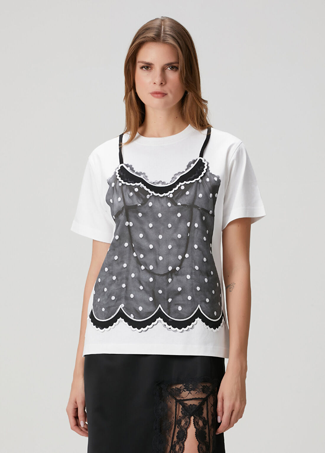 Marc Jacobs Trompe L'oeil Cami Beyaz T-shirt