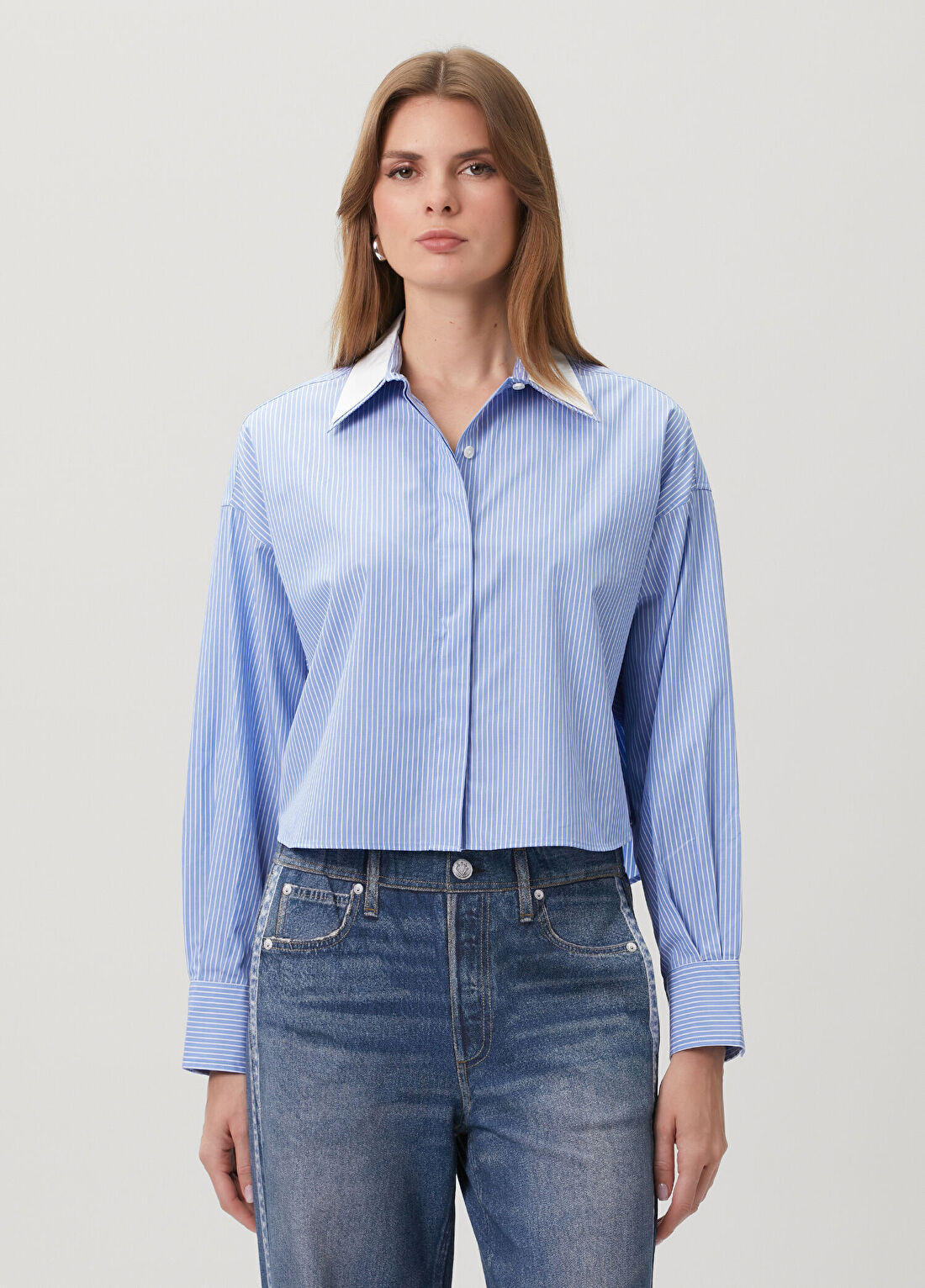 Rag&Bone Marin Mavi Çizgili Gömlek