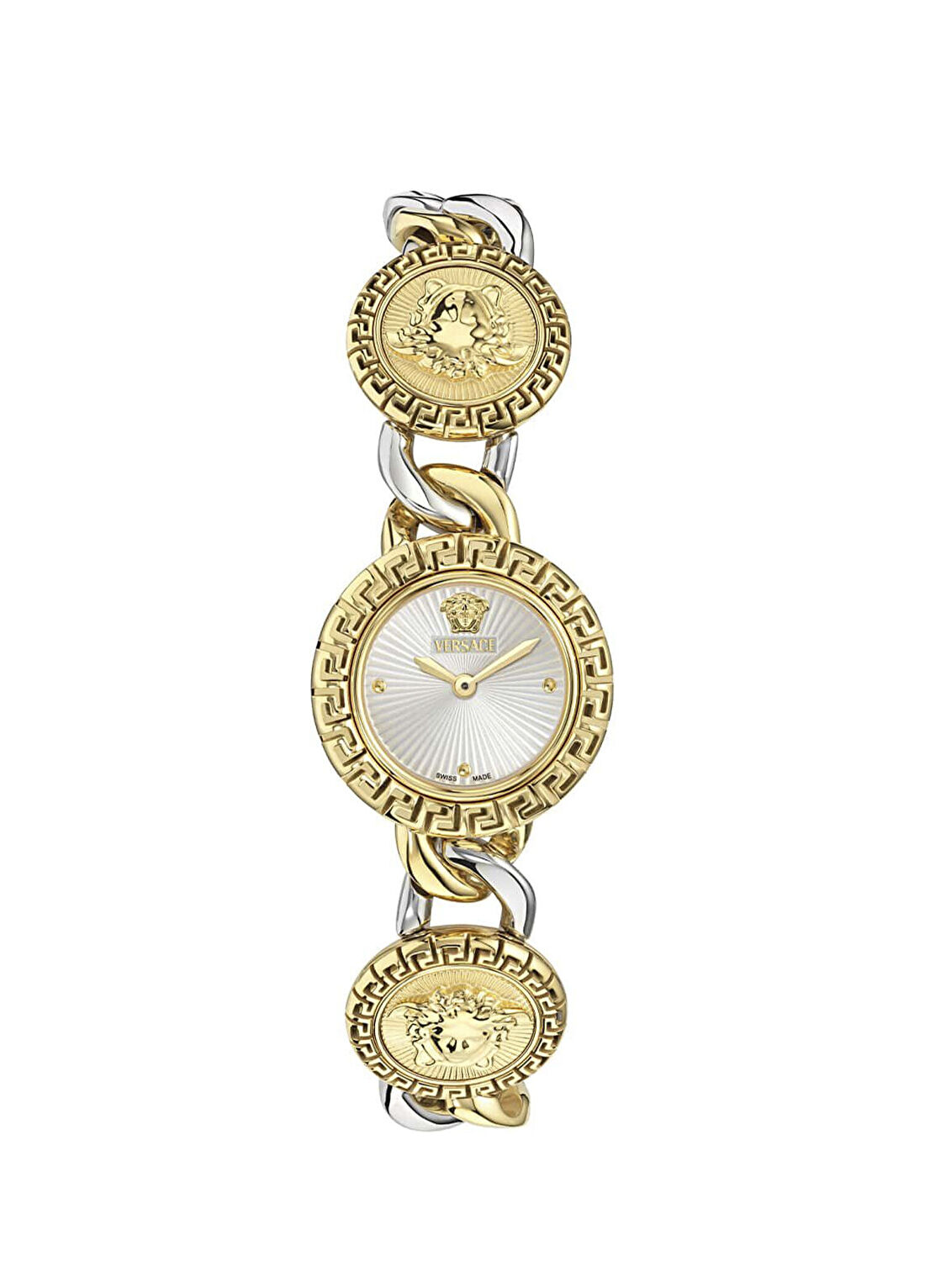 Versace VRSCVE0Q00325 Altın Rengi Metalik Gri Çelik Kadın Kol Saati