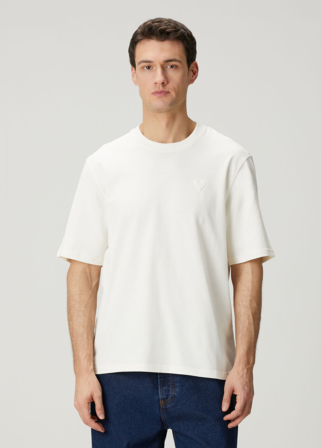 Ami Paris Boxy Fit Beyaz T-shirt