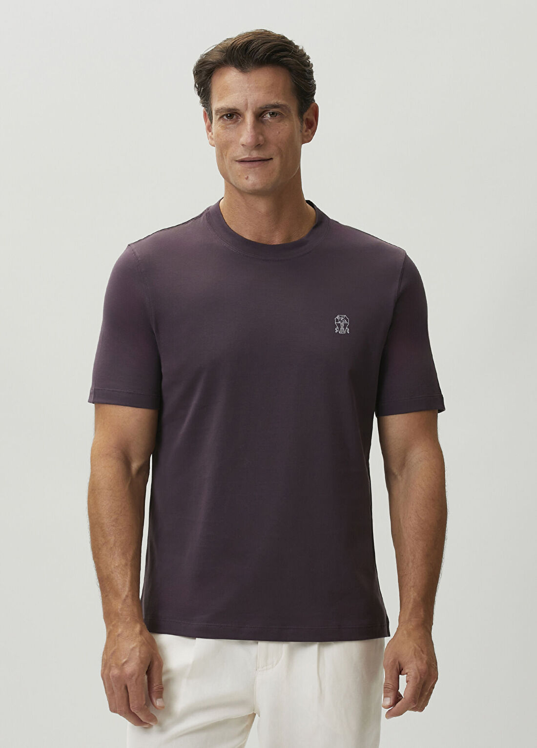 Brunello Cucinelli Mor Beyaz T-shirt