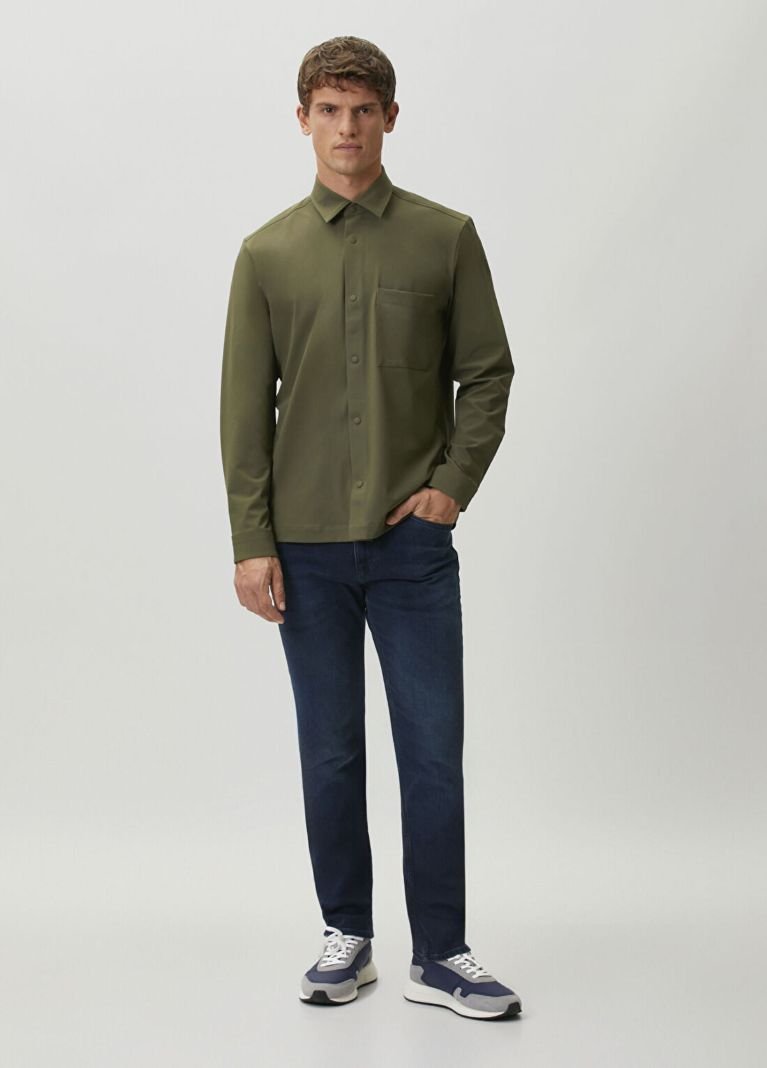 Boss Delaware Lacivert Slim Fit Jean Pantolon