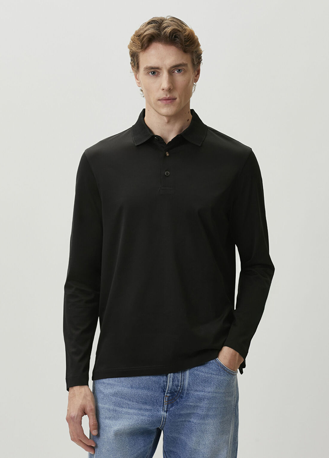 Pal Zileri Siyah Polo Yaka Sweatshirt