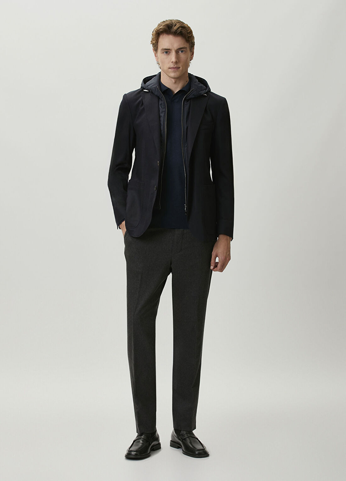 Corneliani Koyu Gri Yün Pantolon