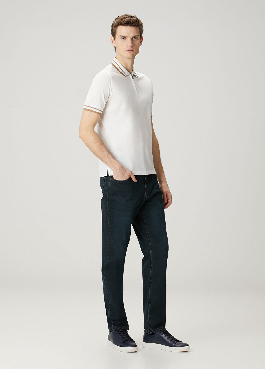 Pal Zileri Beyaz Polo Yaka T-shirt görsel 2