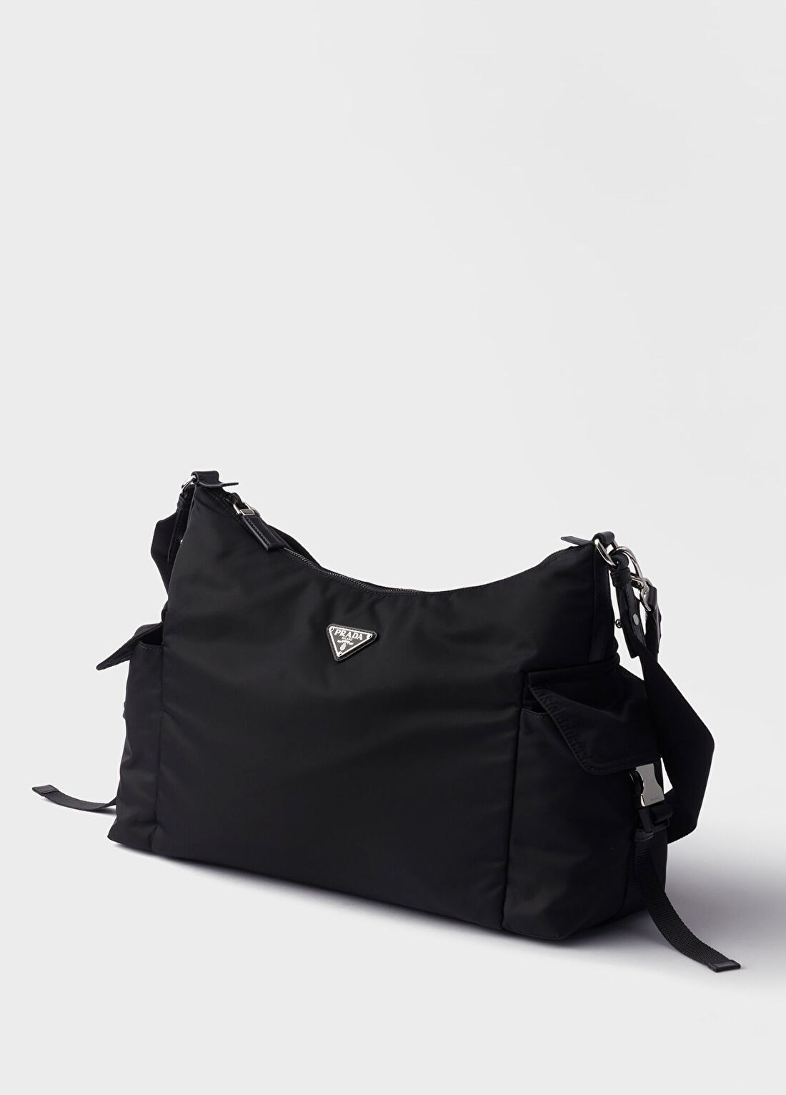 Prada Explore Siyah Re-Nylon ve Deri Erkek Postacı Çanta görsel 2