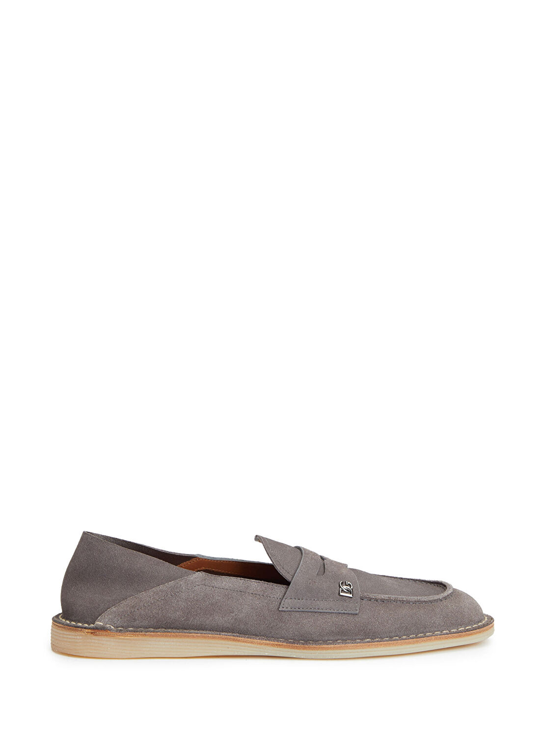Dolce&Gabbana Florio Gri Erkek Süet Loafer