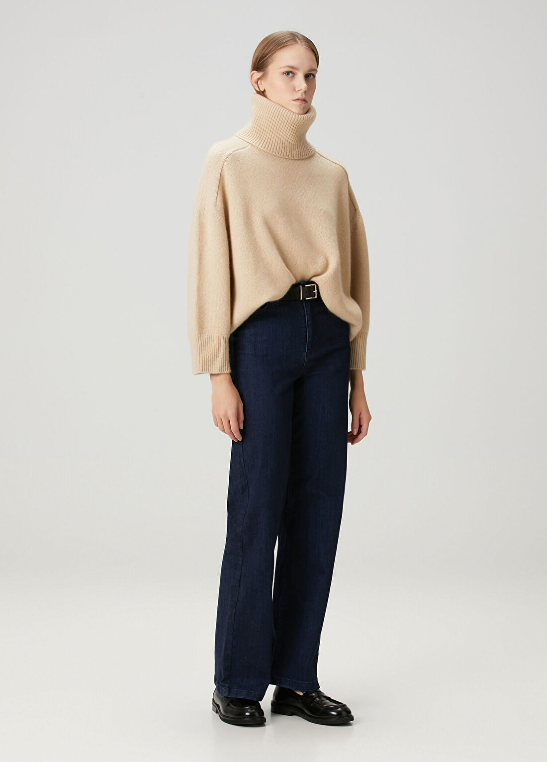 Kujten Diana Bej Oversize Kaşmir Triko görsel 2