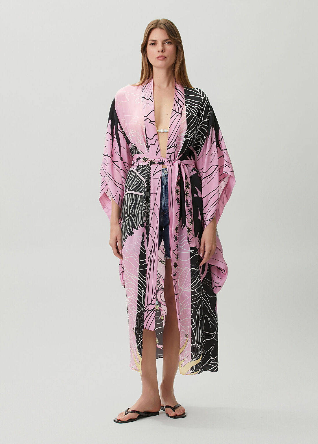 Jaquette Helena Patsy Pembe Kimono