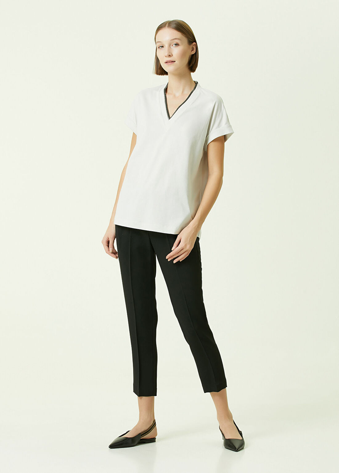 Brunello Cucinelli Siyah Düz Paça Pantolon