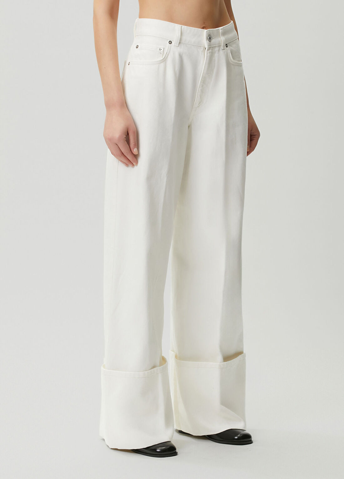 Givenchy Beyaz Wide Leg Jean Pantolon görsel 4
