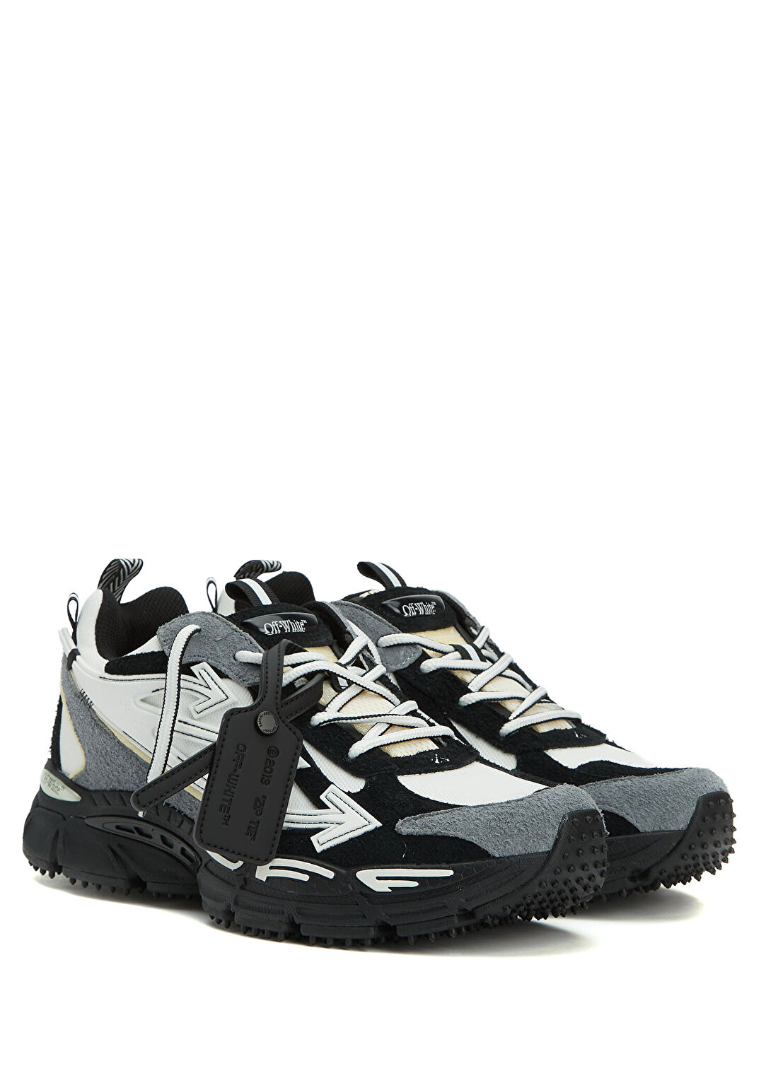 Off-White Be Right Siyah Beyaz Erkek Deri Sneaker görsel 2