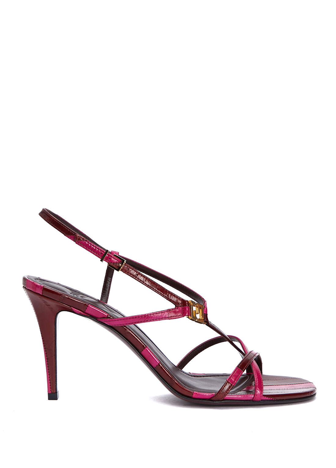 Fendi Folda Pembe Kadın Deri Sandalet