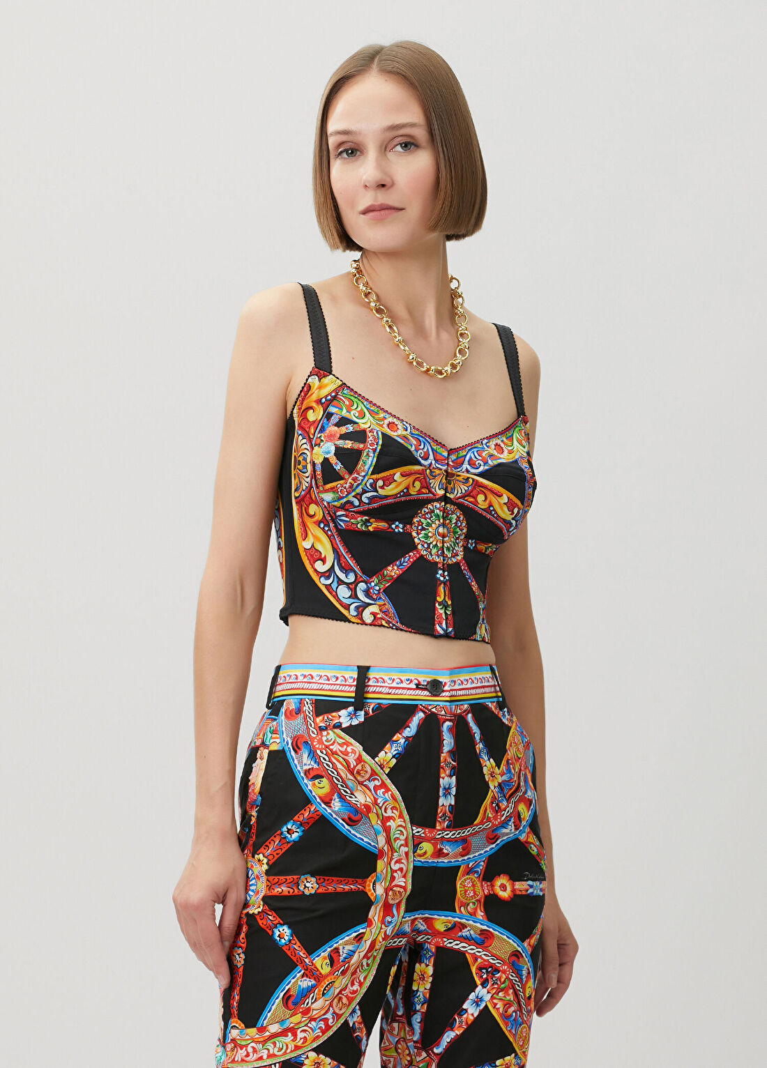 Dolce&Gabbana Siyah Desenli İpek Bluz görsel 3