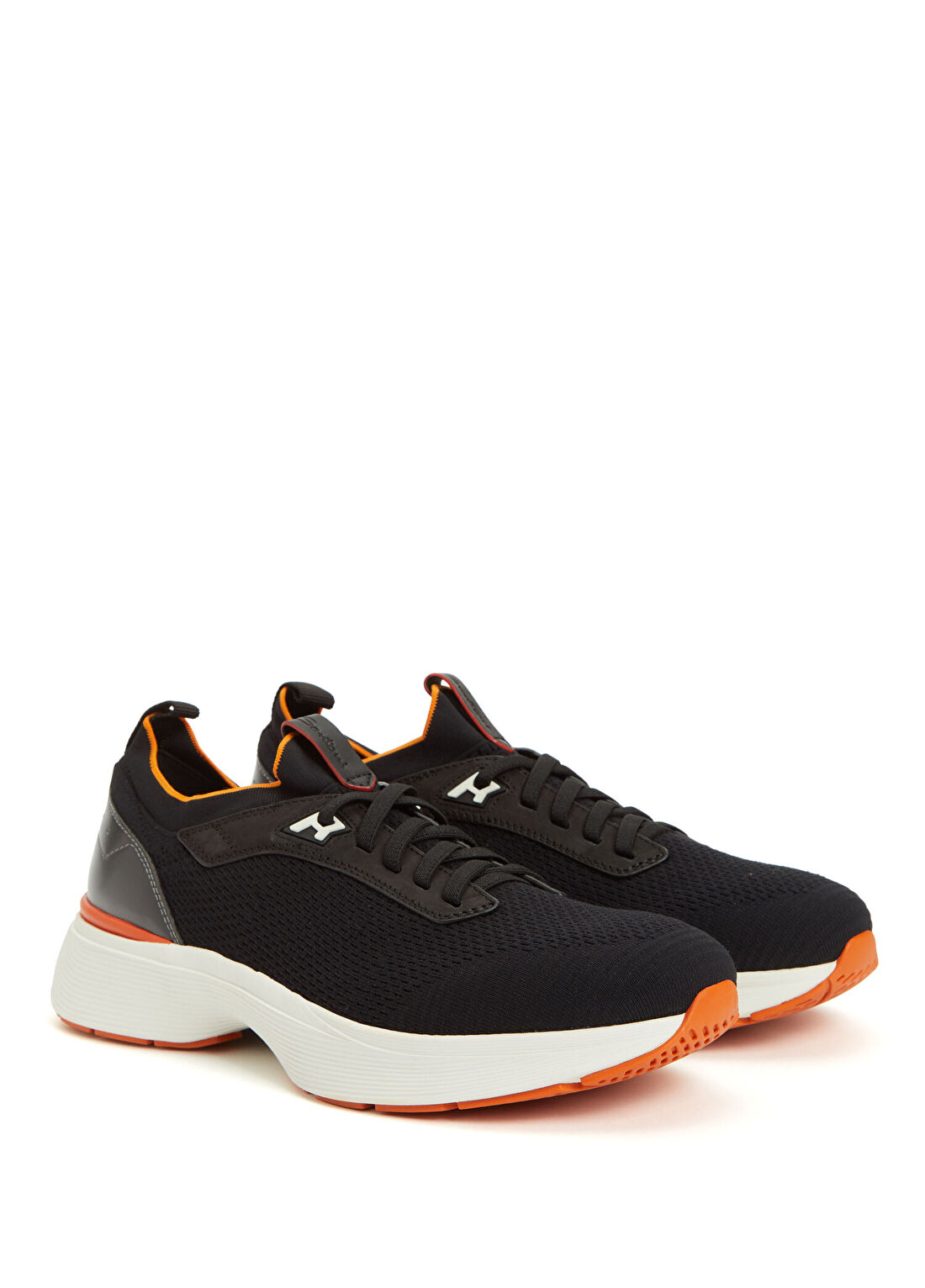 Santoni Sport Siyah File Dokulu Erkek Sneaker görsel 2