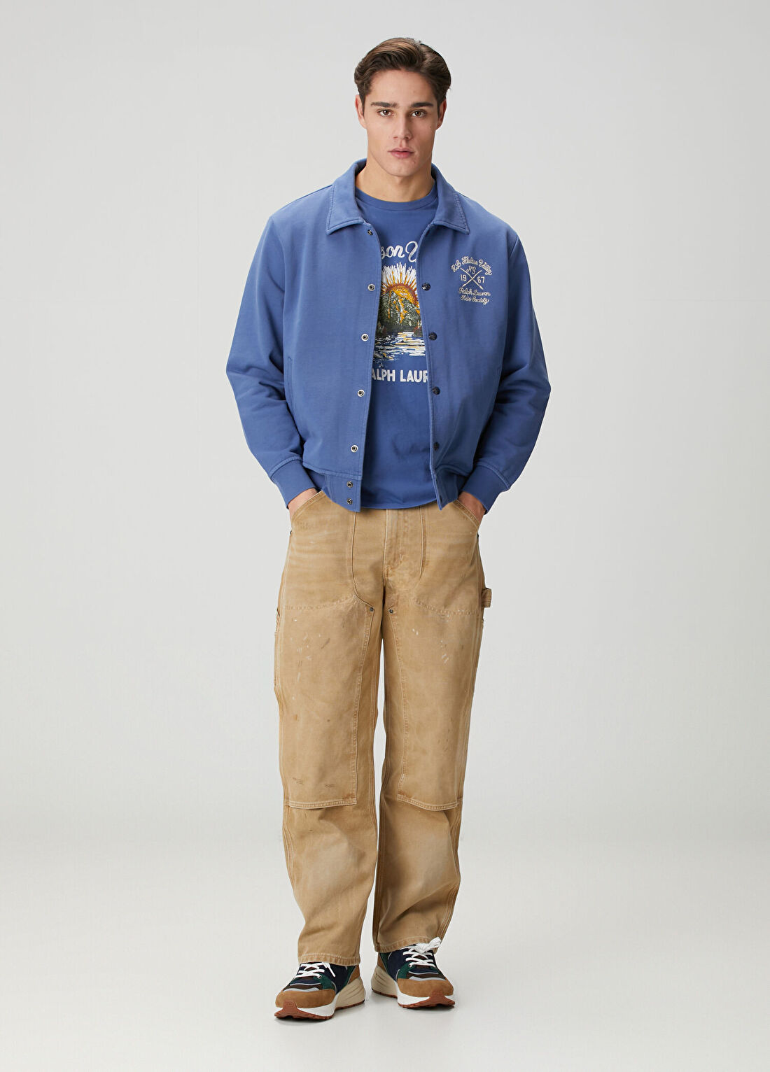 Polo Ralph Lauren Lacivert Manzara Baskılı Logo Detaylı T-shirt görsel 2