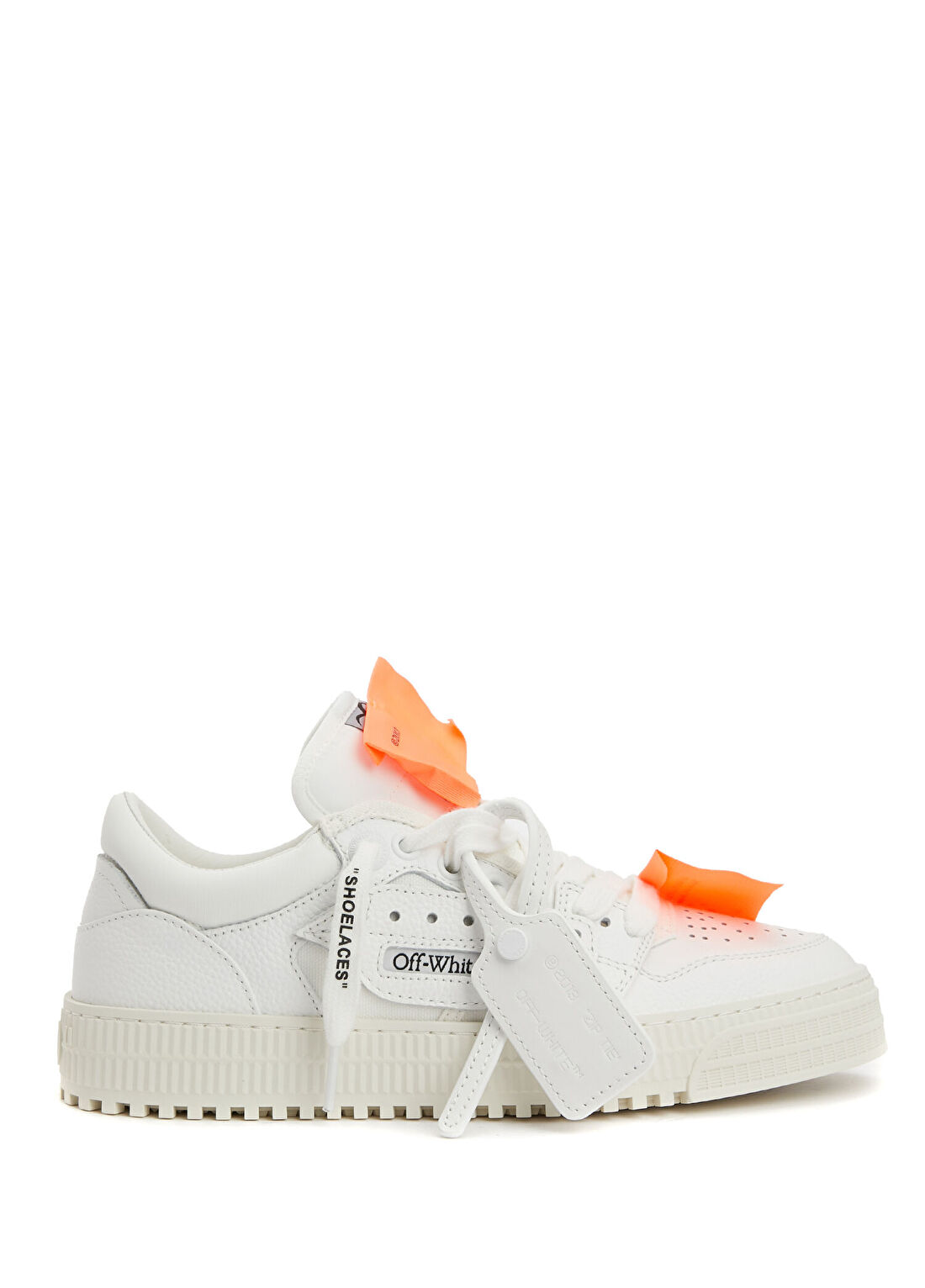 Off-White 3 0 Off Court Turuncu Beyaz Kadın Deri Sneaker