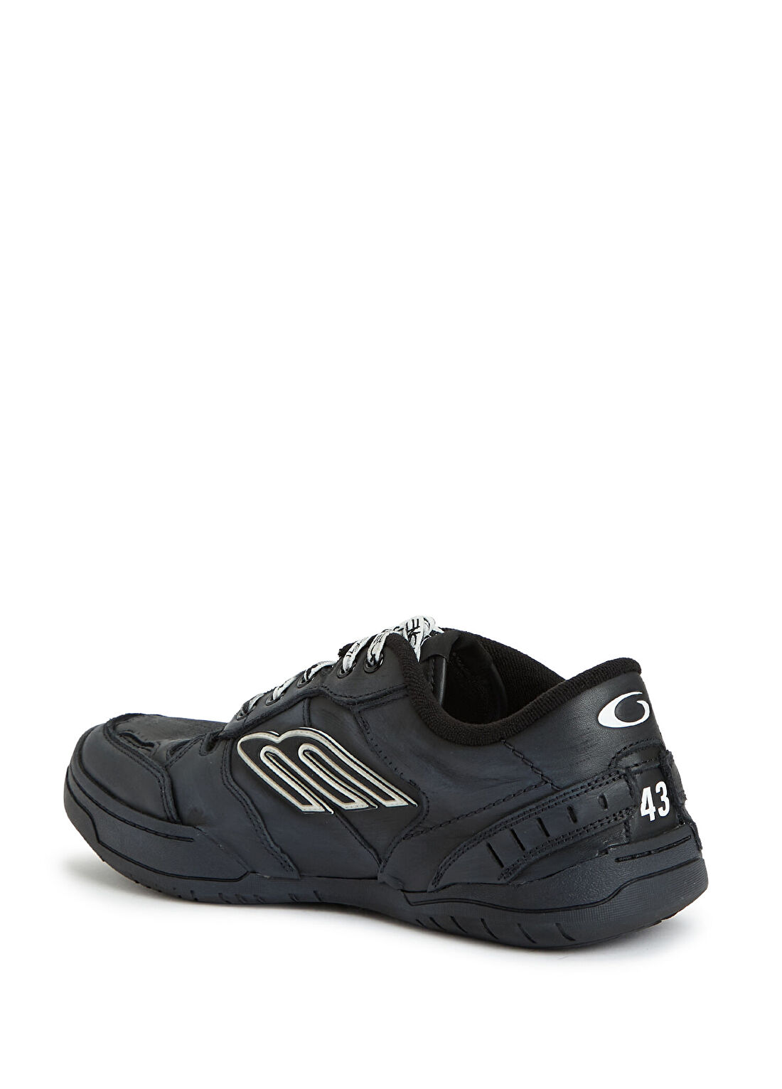 Balenciaga Hamptons Siyah Erkek Deri Sneaker görsel 3