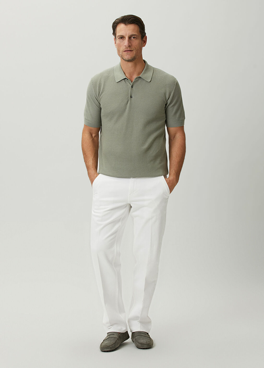 Corneliani Yeşil Polo Yaka Kısa Kollu Triko görsel 2