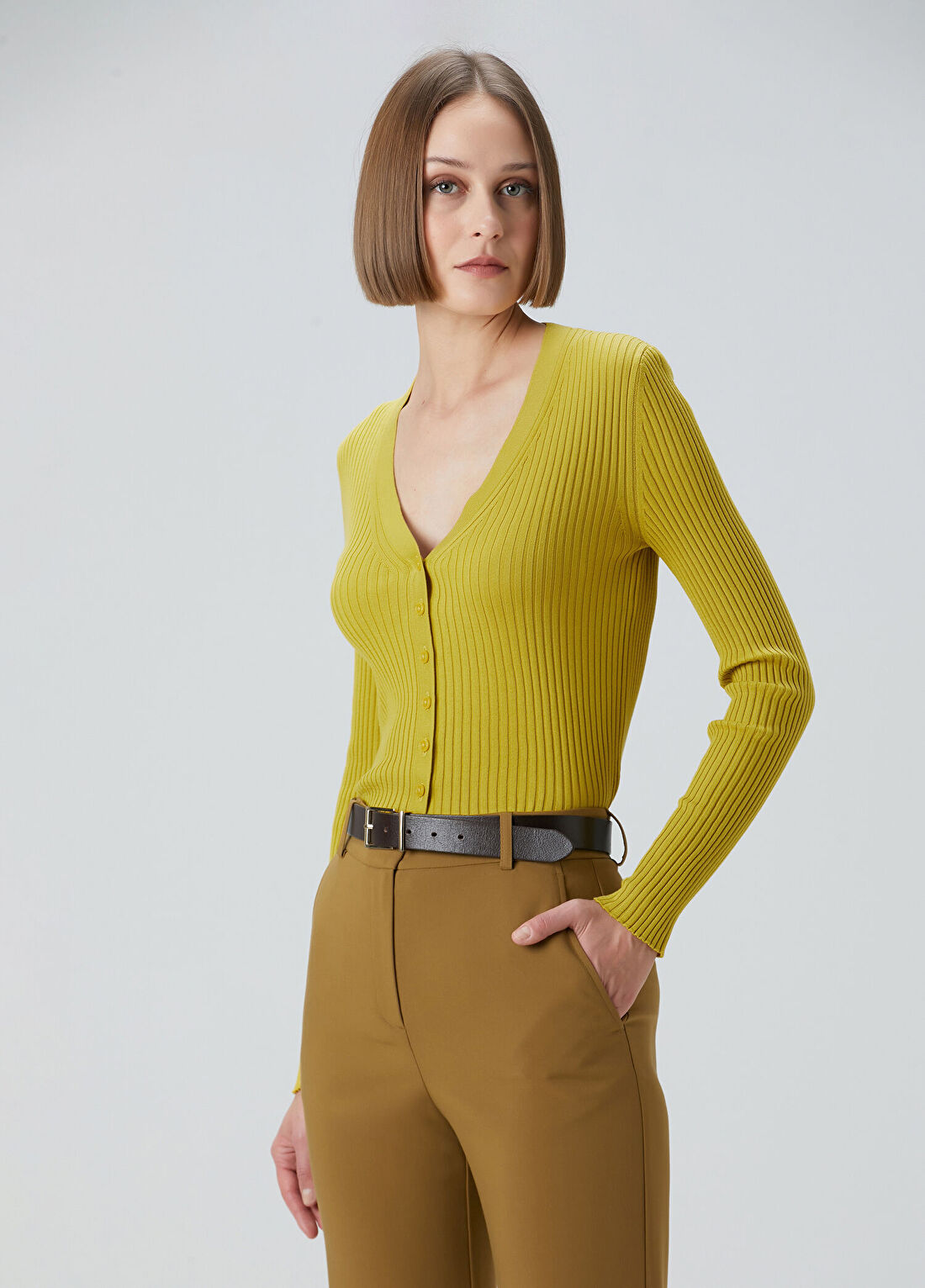 Beymen Collection Yeşil Ribli Koton Hırka