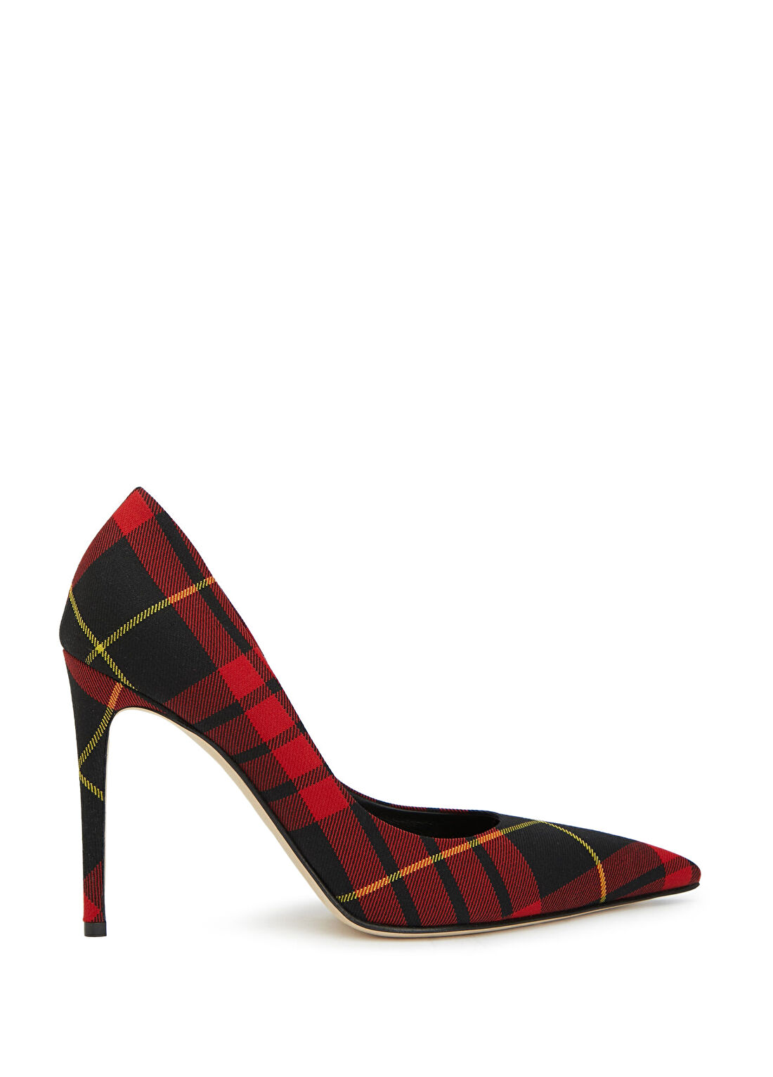 McQueen Kırmızı Ekose Desenli Stiletto