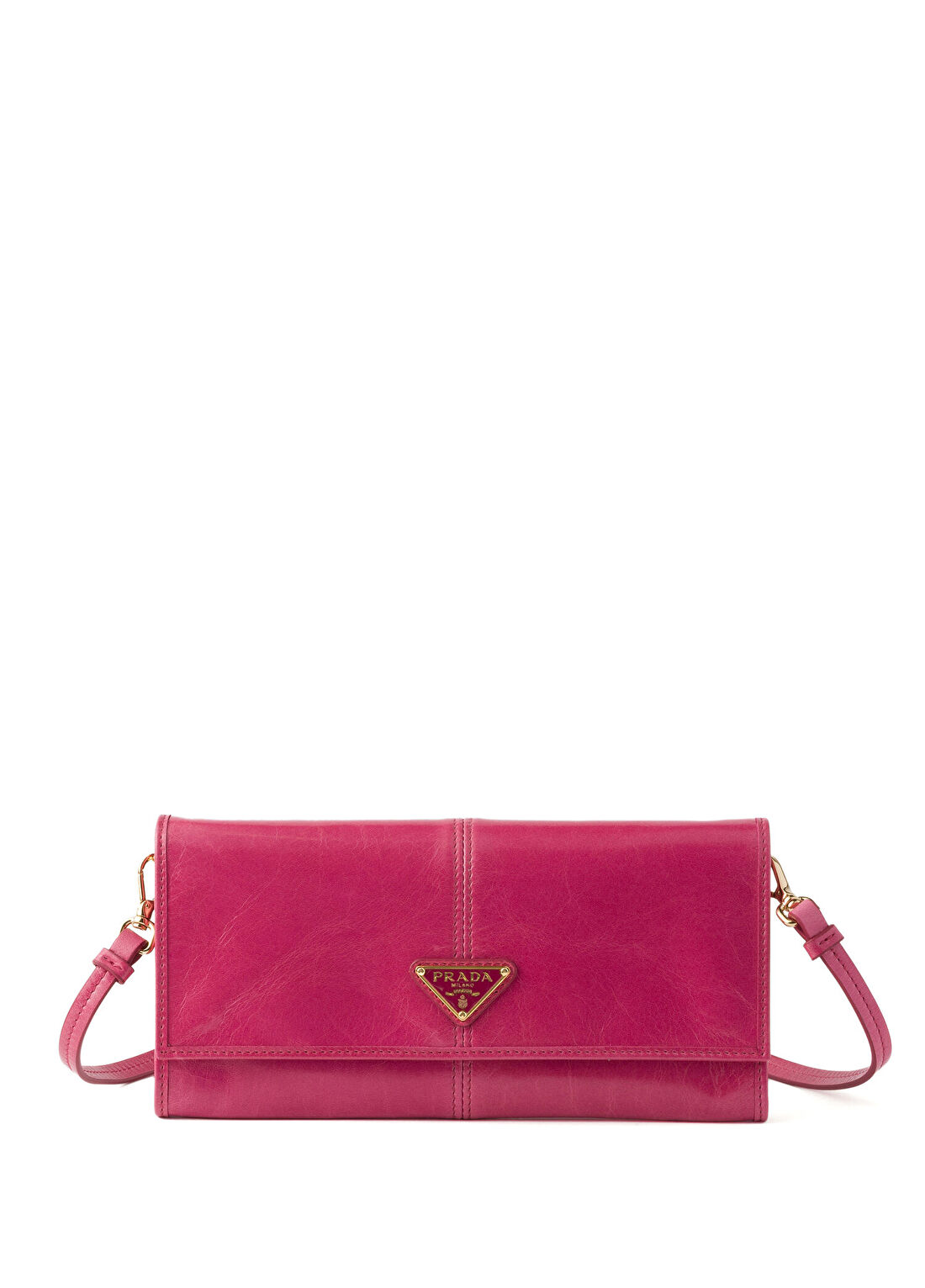 Prada Pembe Deri Omuz Askılı Kadın Cüzdan