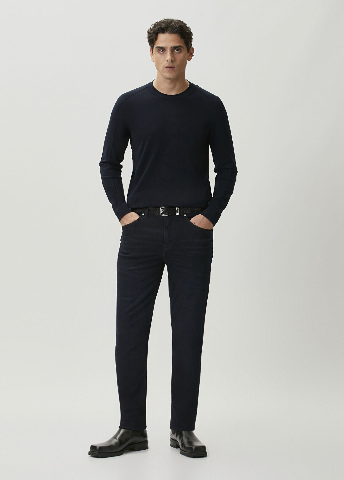 Academia Slim Fit Lacivert Jean Pantolon