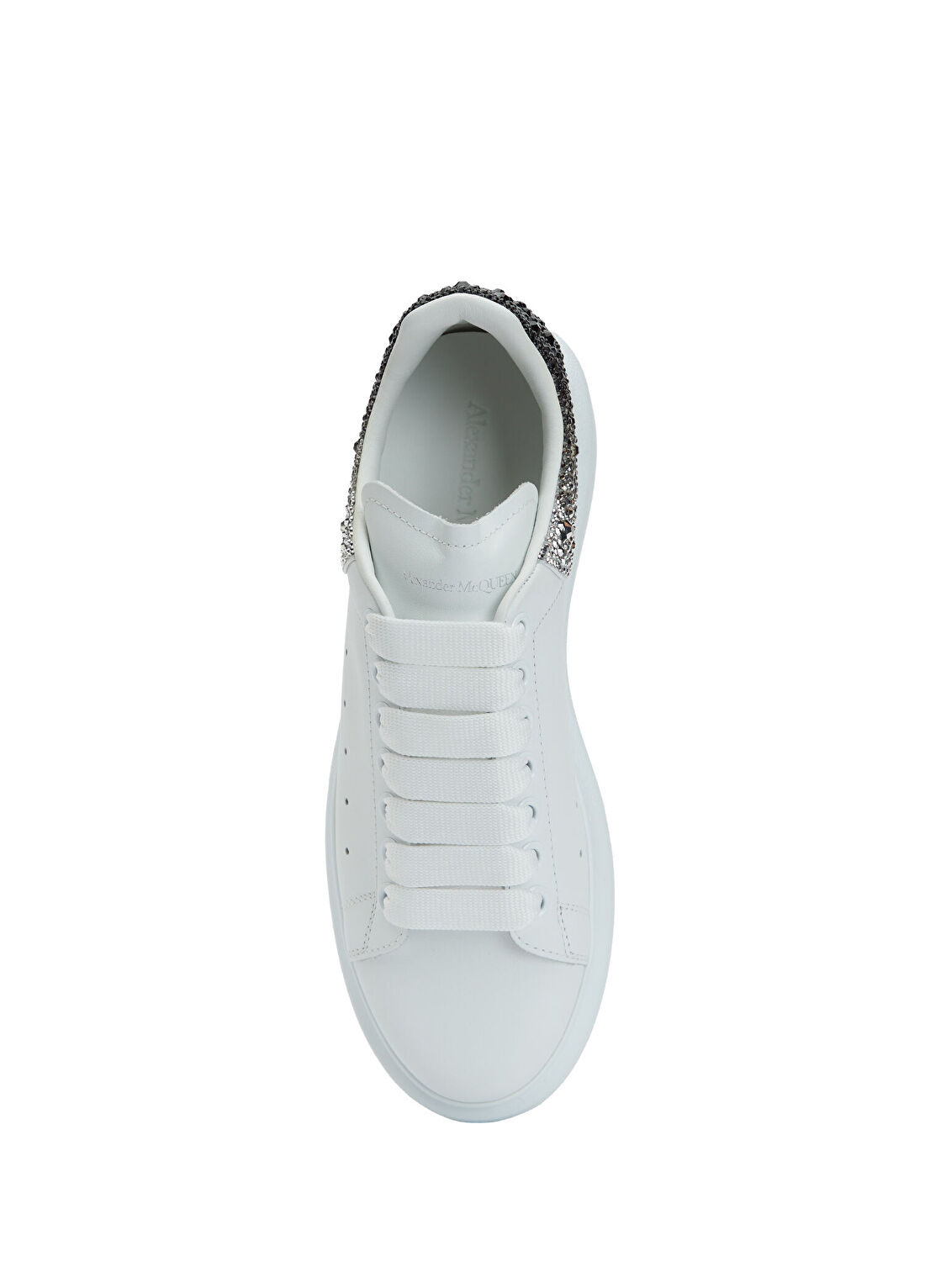 McQueen Oversized Siyah Beyaz Kadın Deri Sneaker görsel 4