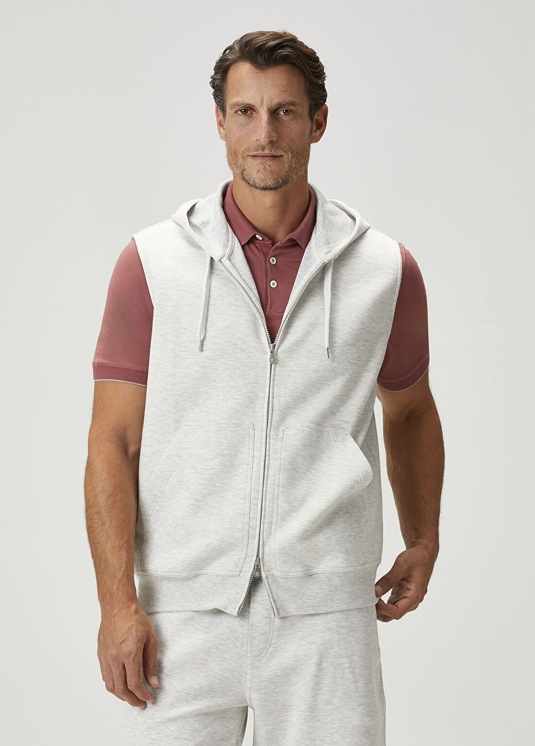Brunello Cucinelli Gri Kapüşonlu Sweatshirt