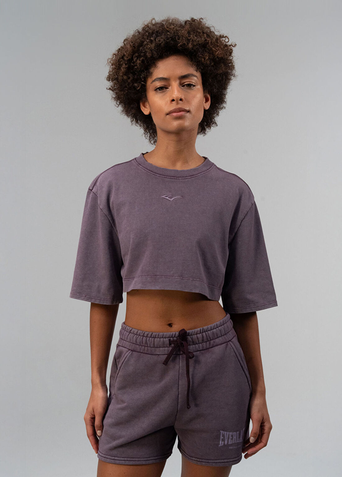 Everlast Bronx 1910 Oversize Mor Crop Kadın Spor T-shirt
