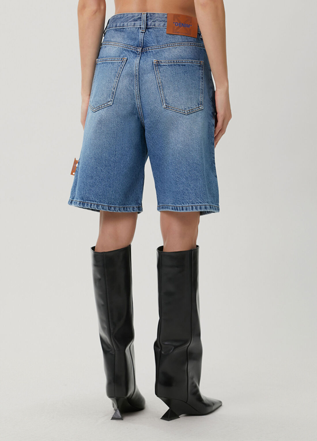 Off-White Mavi Denim Şort görsel 4