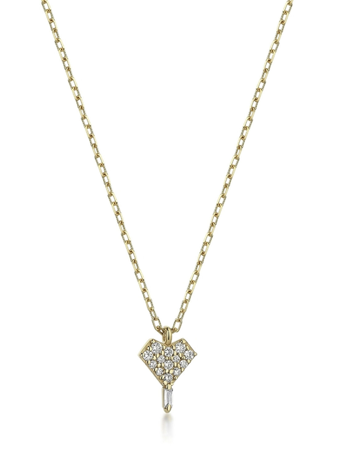 Foen Heart Full Of Diamonds Pırlanta Taşlı 14 Ayar Altın Kalp Kadın Kolye