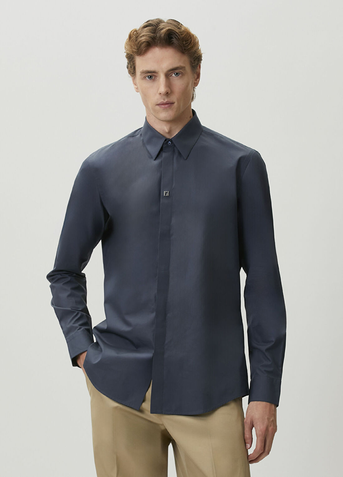 Fendi Regular Fit Lacivert Gömlek