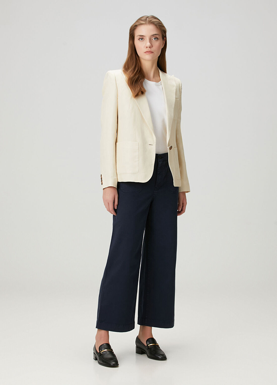 Lauren Ralph Lauren Lacivert Wide Leg Pantolon