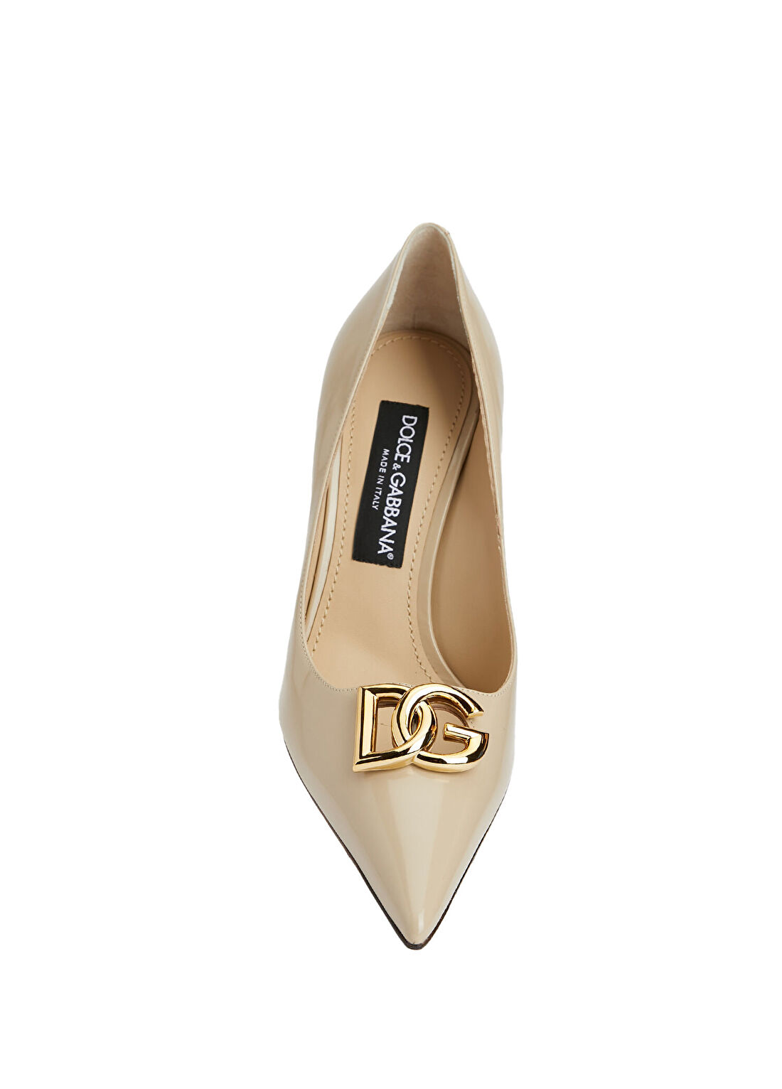 Dolce&Gabbana Ekru Deri Stiletto görsel 4