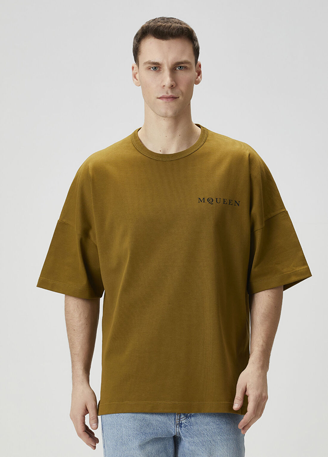 McQueen Haki Logo Baskılı T-shirt