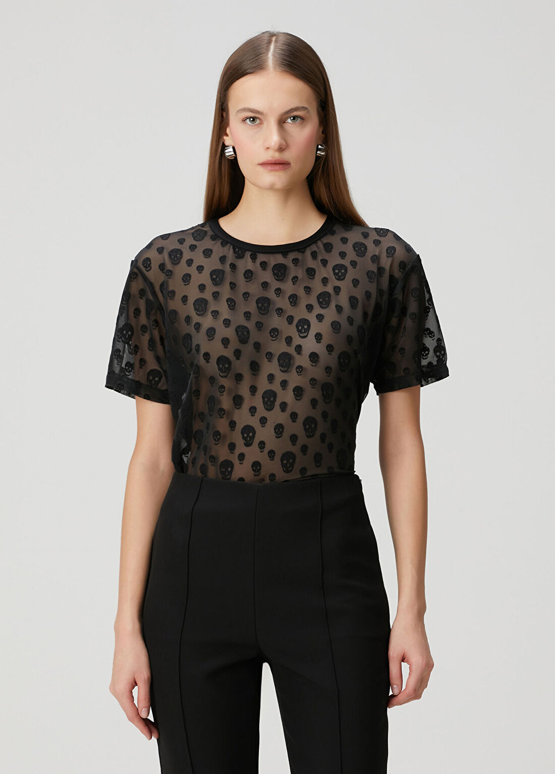 McQueen Siyah Transparan T-shirt