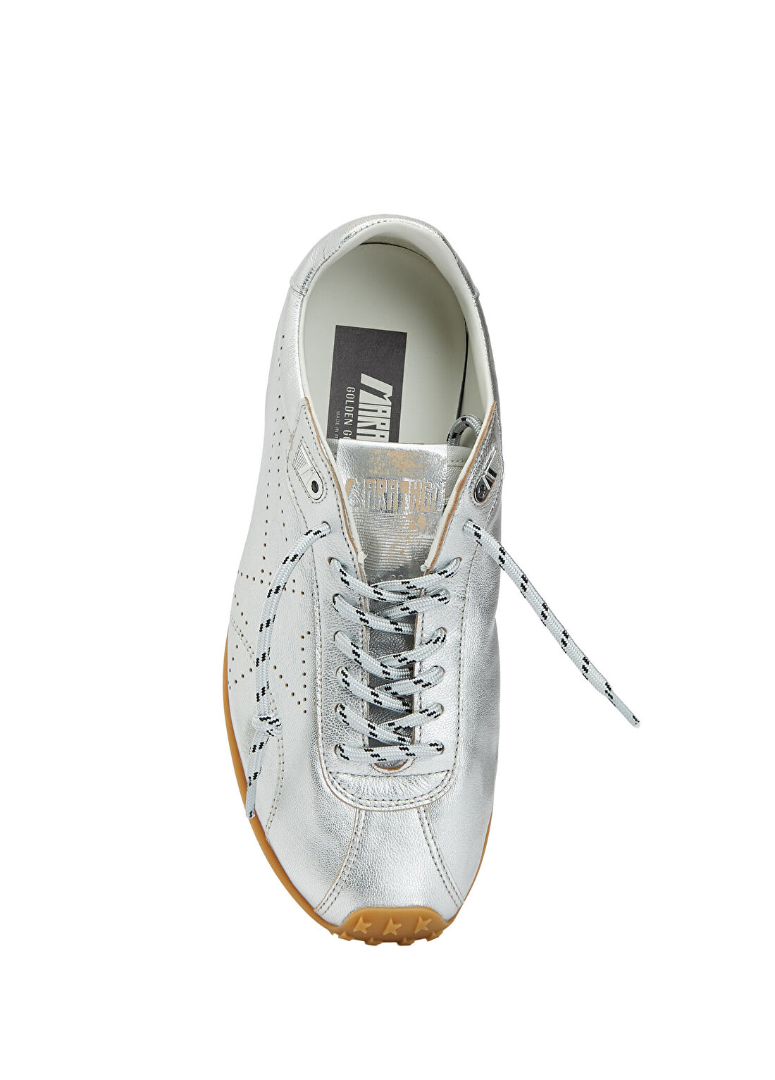 Golden Goose Running Marathon Speed Silver Kadın Deri Sneaker görsel 4