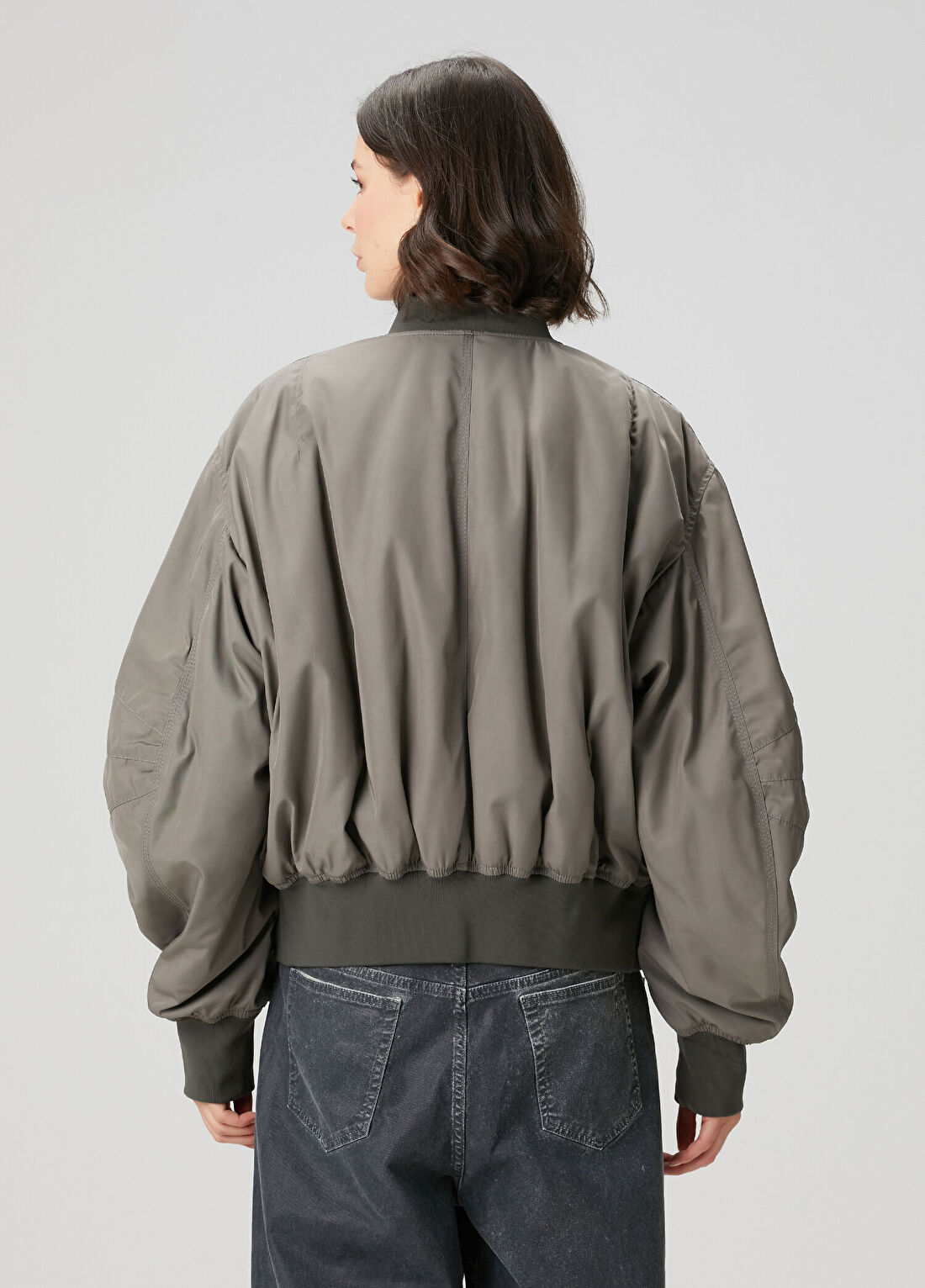 The Attico Anja Gri Bomber Ceket görsel 4