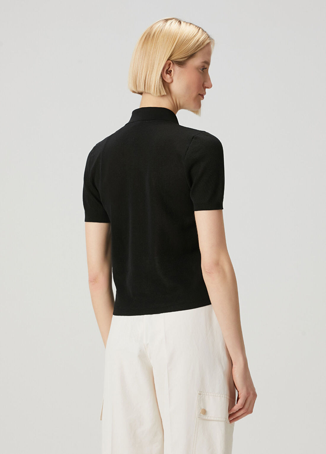 Moncler Siyah Polo Triko görsel 4