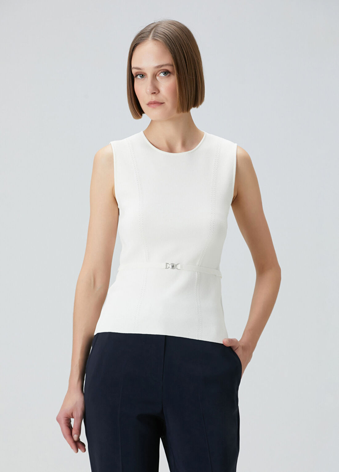 Beymen Collection Beyaz Kemer Detaylı Atlet