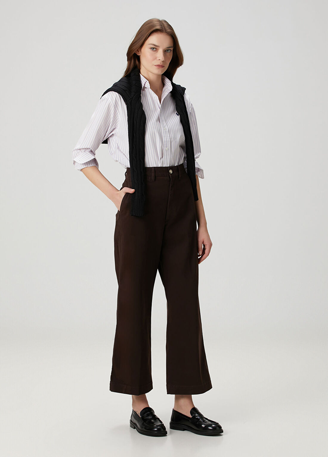 Polo Ralph Lauren Kahverengi Wide Leg Chino Pantolon