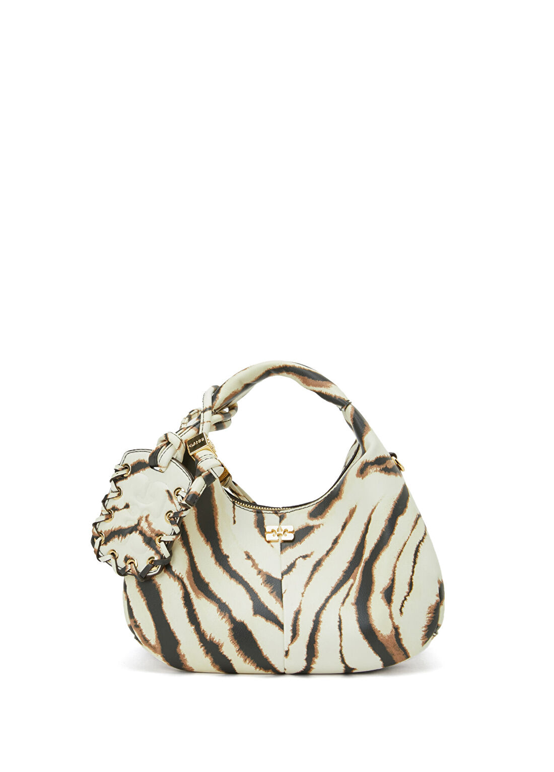 Ganni Mini Zebra Desenli Kadın Hobo