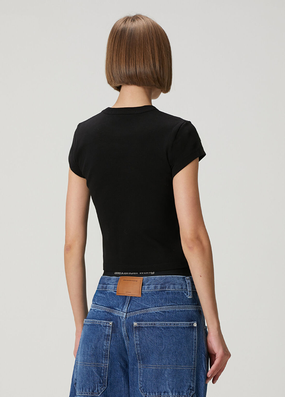 Alexander Wang Siyah Hotfix Logolu T-shirt görsel 4