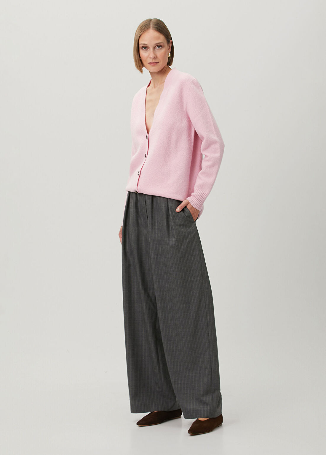 Jil Sander Pembe Yün Hırka görsel 2