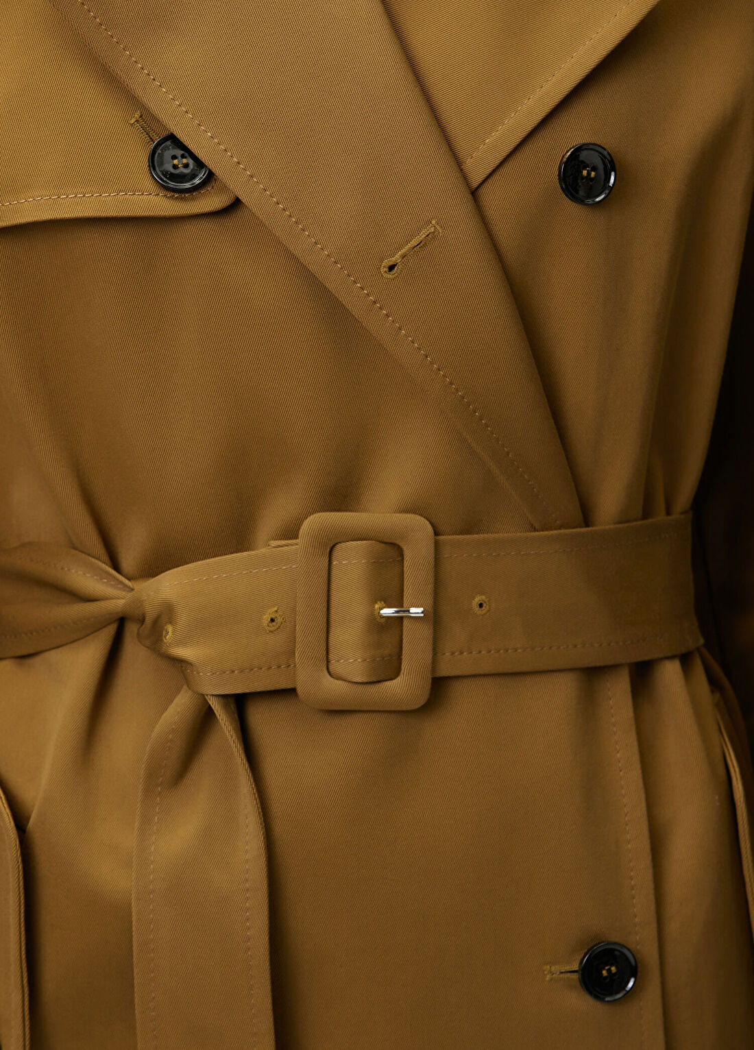 Beymen Collection Haki Rüzgarlık Detaylı Kruvaze Pardösü görsel 4